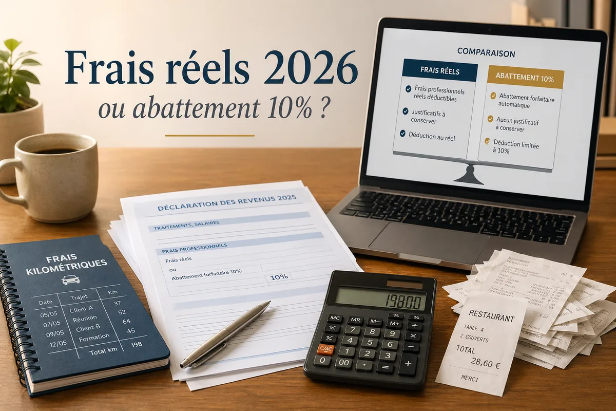 Frais réels 2026 ou abattement 10% - calcul et justificatifs