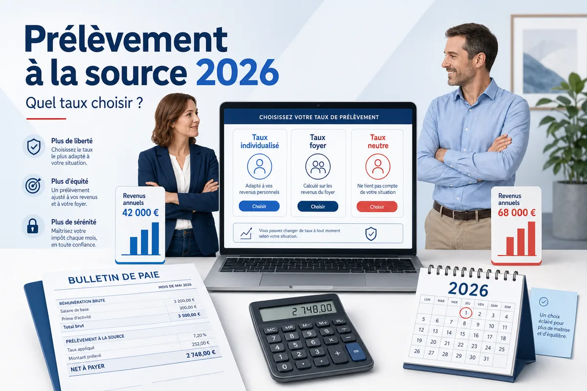 Prélèvement à la source 2026 - taux personnalisé individualisé ou neutre