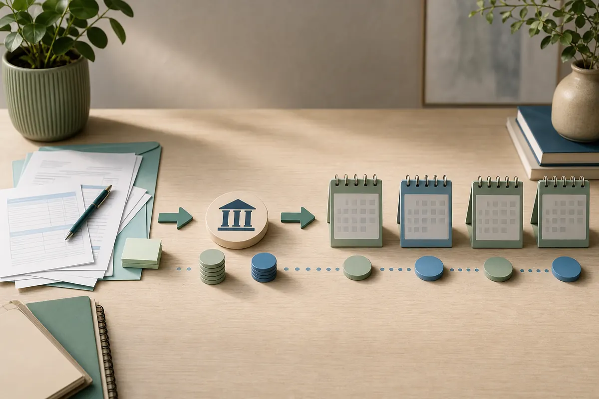 Illustration du passage de la déclaration fiscale au virement puis aux échéances d'un solde d'impôt